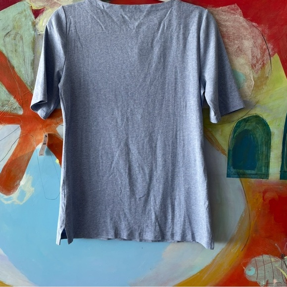 NWT Talbots split neck elbow sleeves 100% cotton so soft pretty blue color - Picture 3 of 4